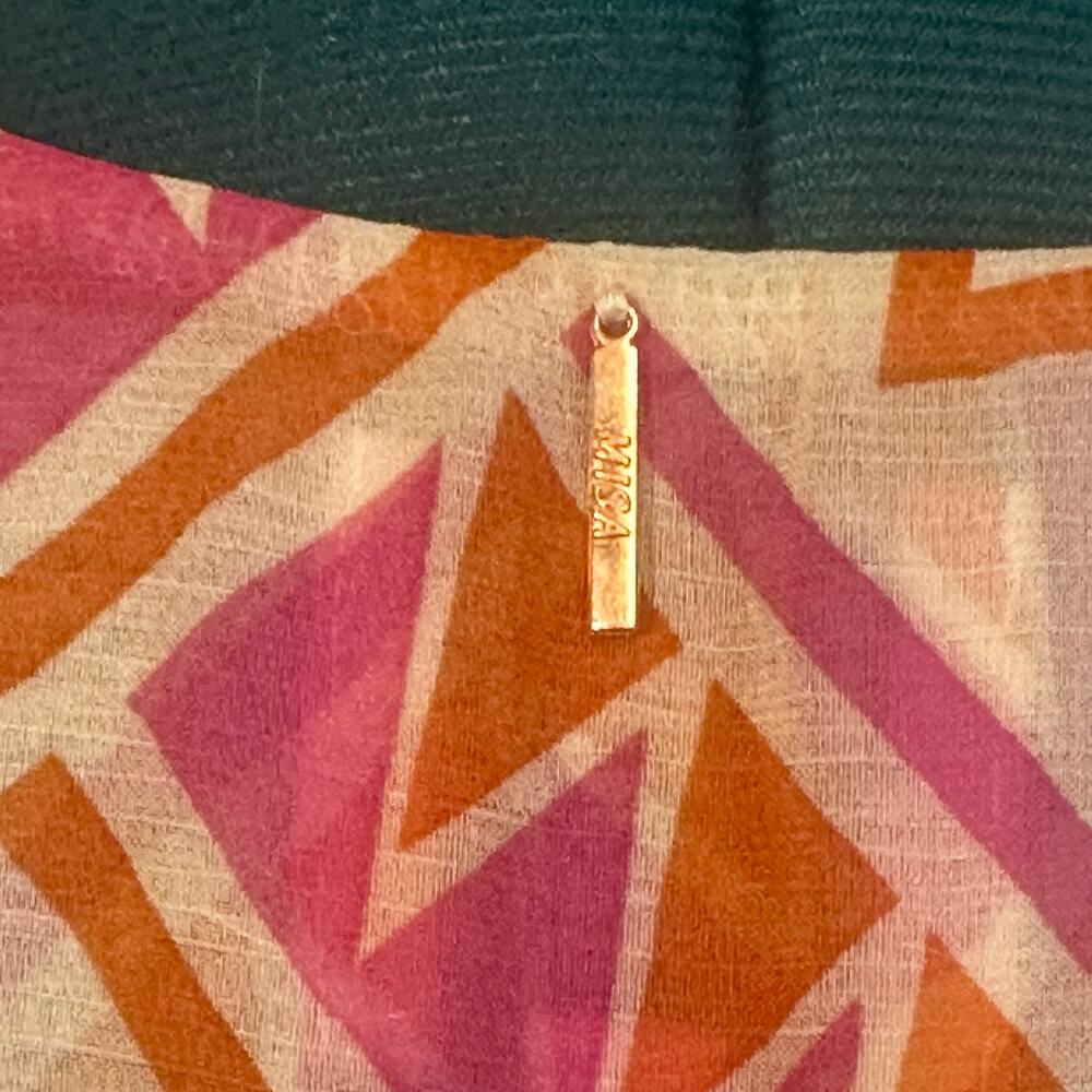 NWT - MISA Los Angeles Rana Dress Pink Orange Geo Mini Long Sleeve Women’s M - Picture 6 of 12